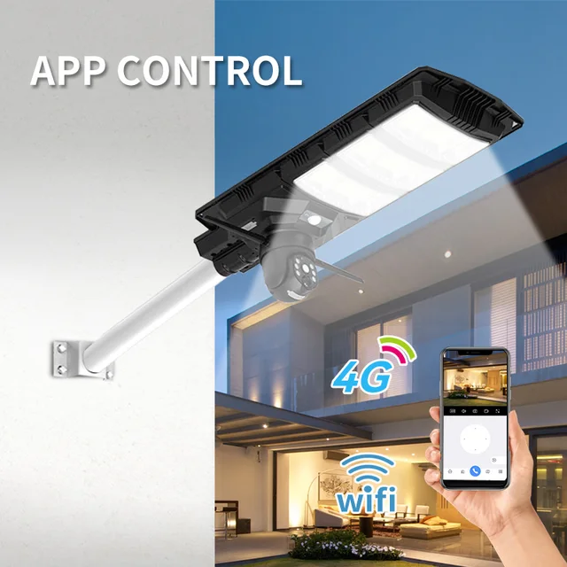 Lampadaire et camera de surveillance solaire