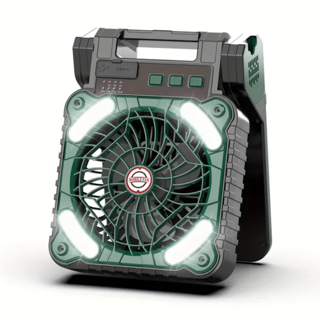 Ventilateur de camping avec panneau solaire 