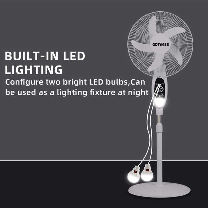 Ventilateur Rechargeable GDTIMES AC/DC Metal Grill